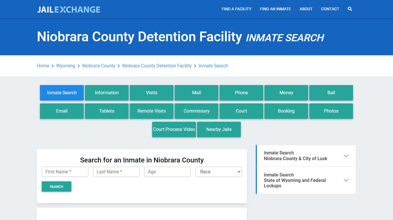 Niobrara County Detention Facility Inmate Search - Jail Exchange